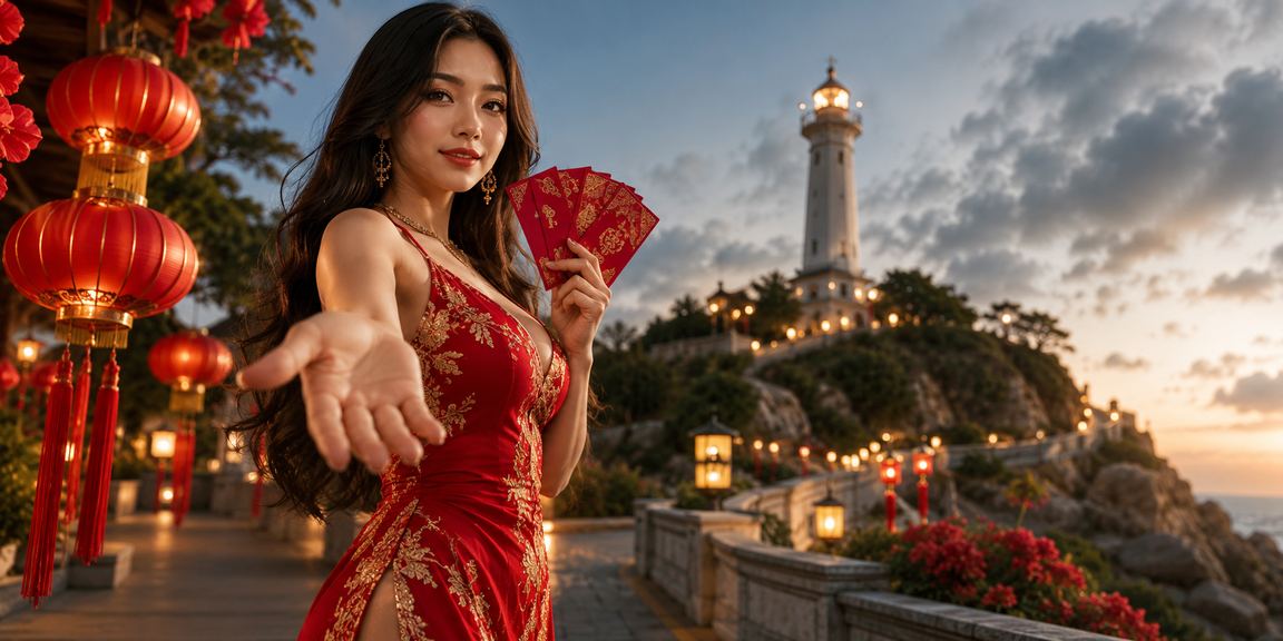 Phong cảnh diễu hành và hoạt động game bài tại Vũng Tàu với đèn lồng trang trí